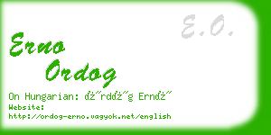 erno ordog business card